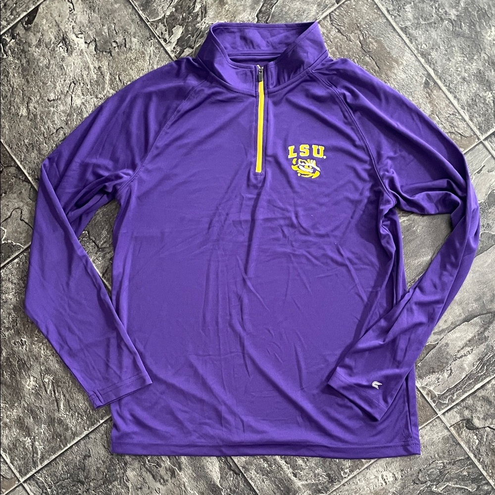 ⭐️NWOT NCAA LSU Tigers Ladies Quarter-Zip Top University Sports Fan Athletic
